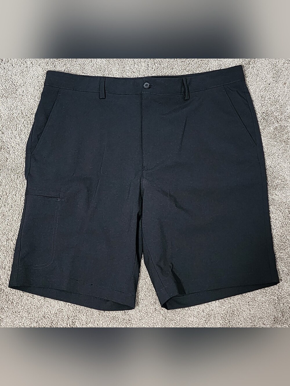 Jack Nicklaus Mens Size 36 Flat Front Golf Shorts, Black Cargo Pockets